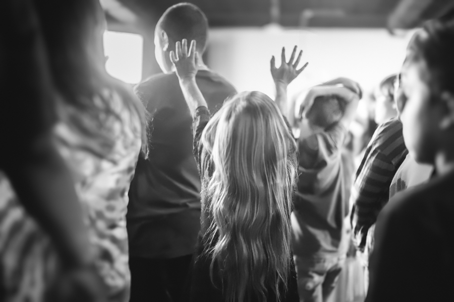 Champion Kids in a prayer moment